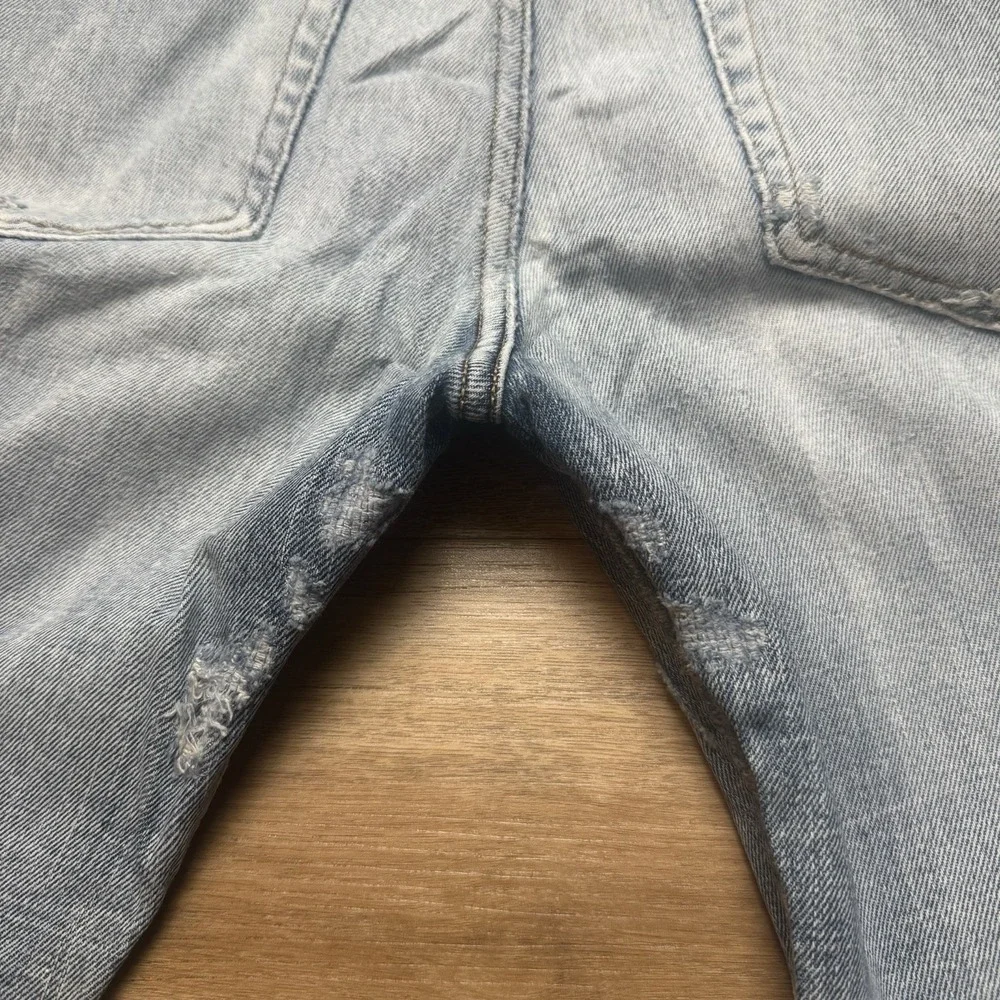 Diesel D-Strukt Jeans Mens 32x27 Light Blue Slim Distressed Made In Italy 009UI